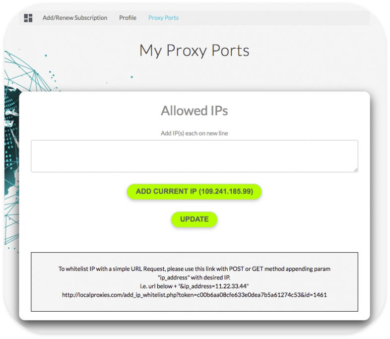 my proxy ports