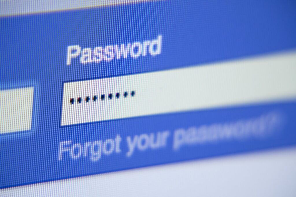facebook password error