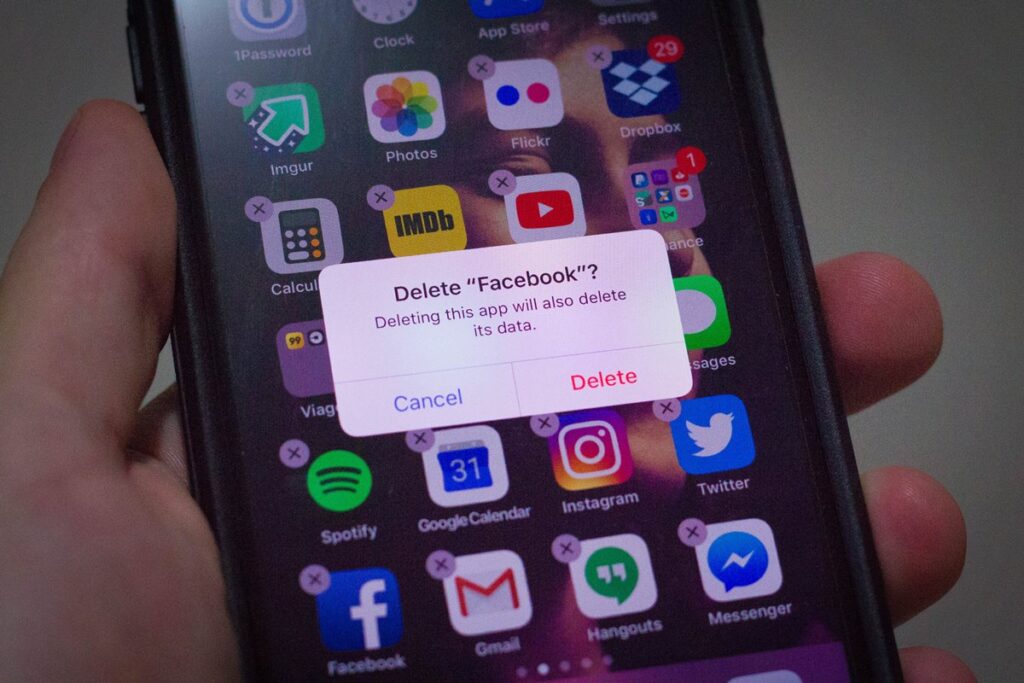 uninstall facebook app
